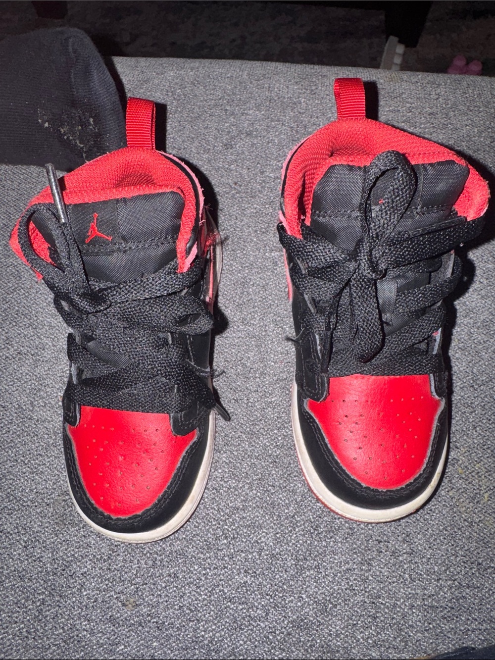 Nike Kids Red and Black High-Top Sneakers